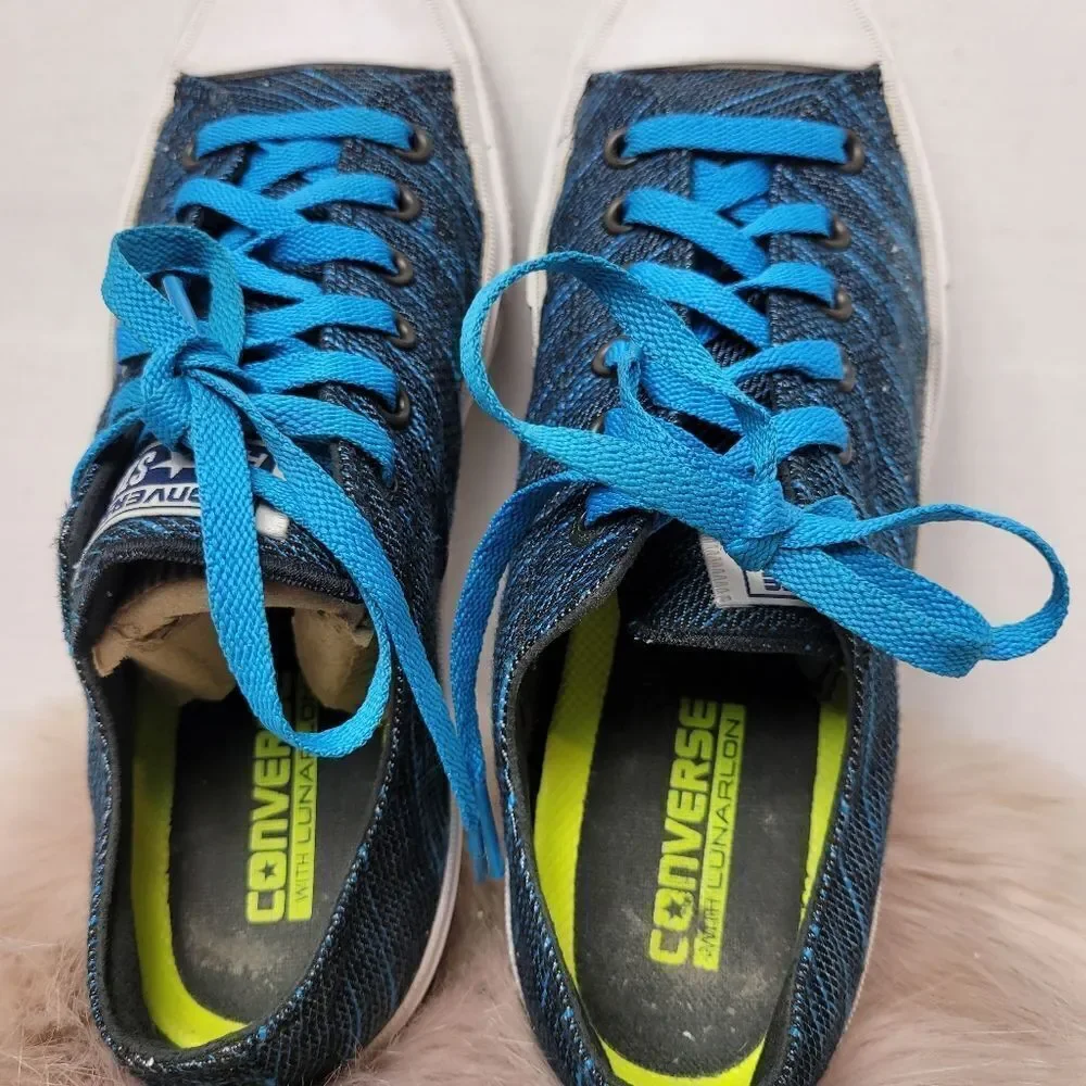 Converse Chuck Taylor All Star II Ox Knit 151091C Blue Men's Shoes Size 8 - Picture 8 of 10